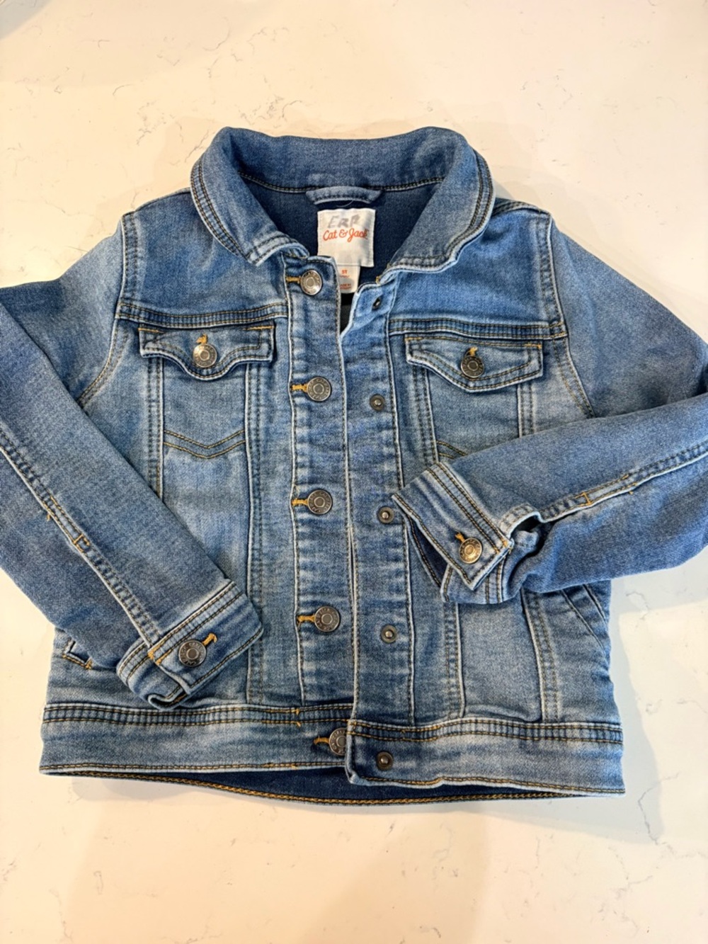 Cat & Jack Classic Medium Wash Denim Jean Jacket - 5T